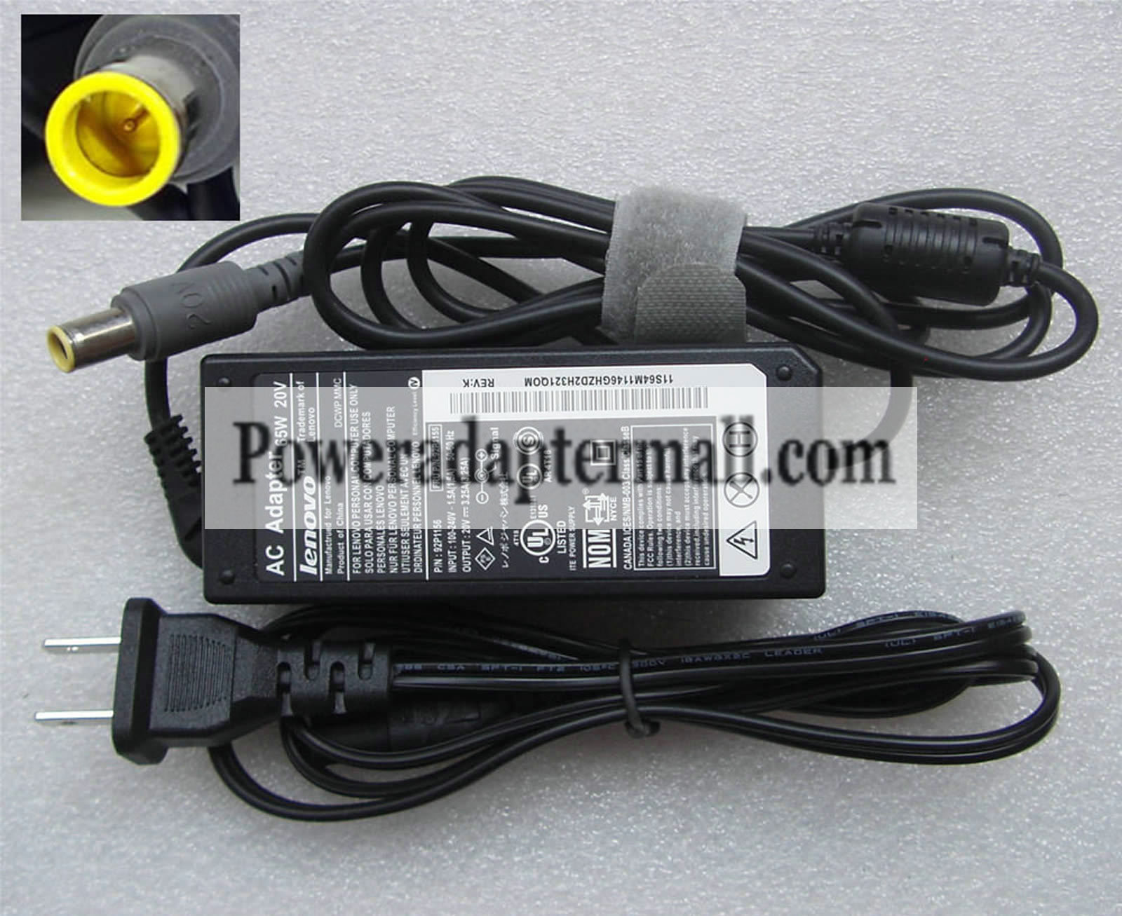 Original Lenovo 65W 20V AC Adapter for Edge E530 42T4417